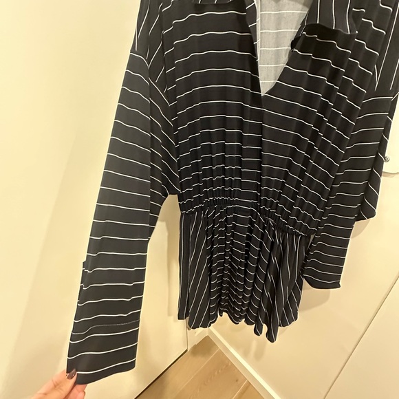 Navy Stripe Norma Kamali Dress - Picture 6 of 7